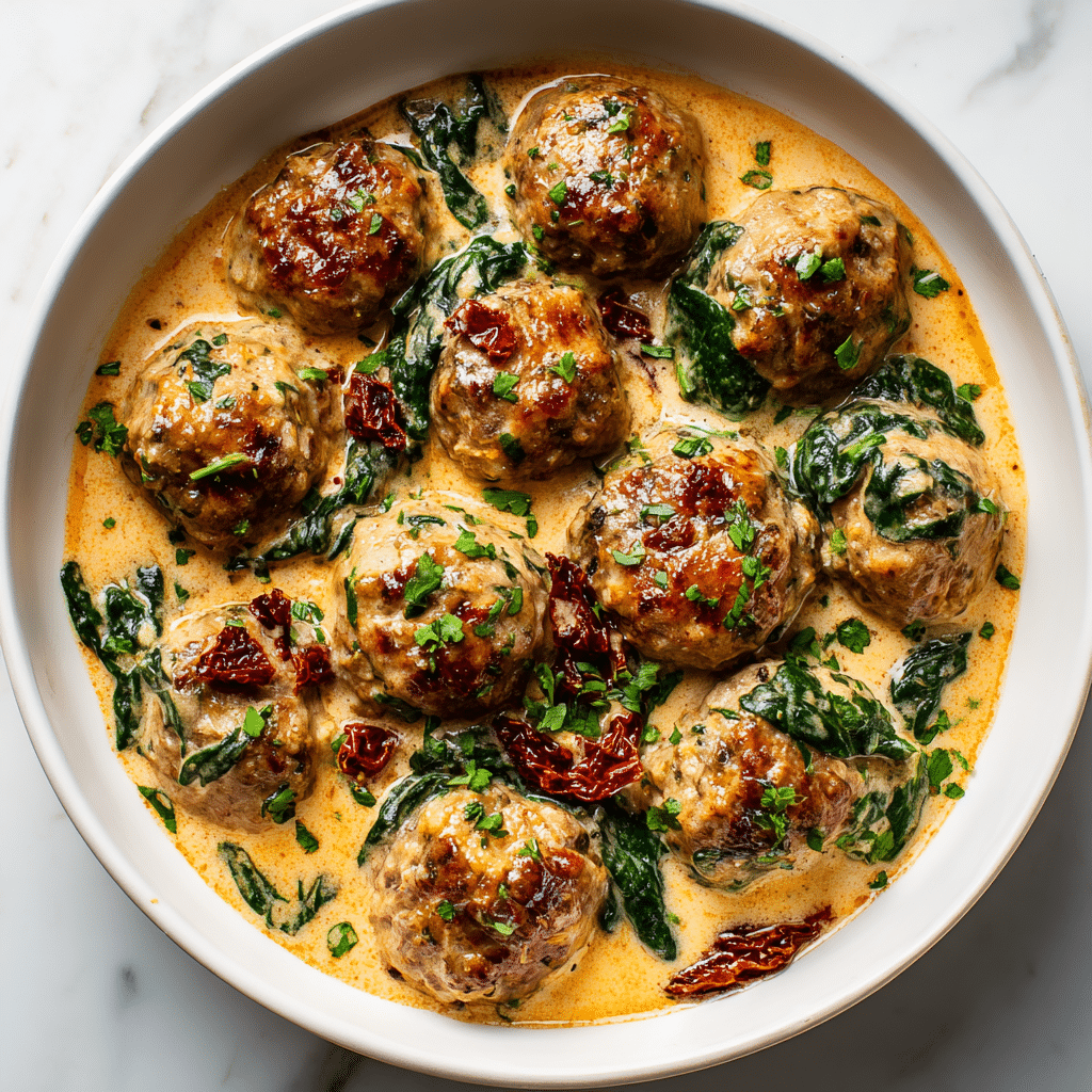 CREAMY TUSCAN KETO MEATBALLS Recipe - Recipe Image
