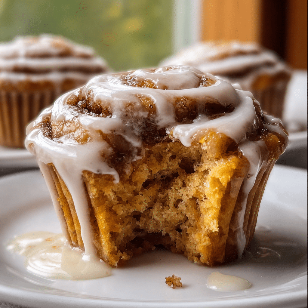 PUMPKIN CINNAMON ROLL MUFFINS Recipe - Recipe Image