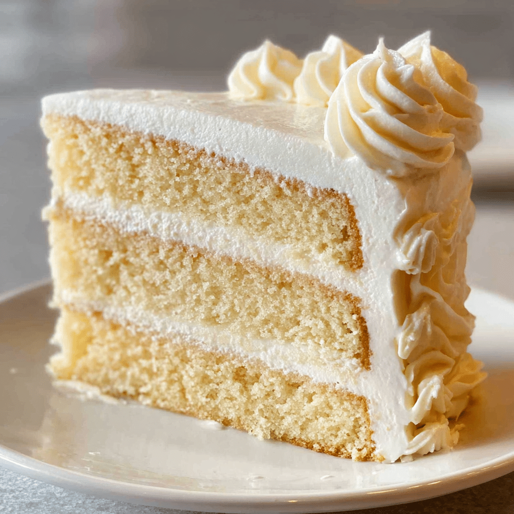 Moist and Rich White Velvet Cake with Vanilla Buttercream Recipe - Recipe Image