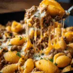 Crockpot Cheesy Ranch Beef Pasta Shells Recipe
