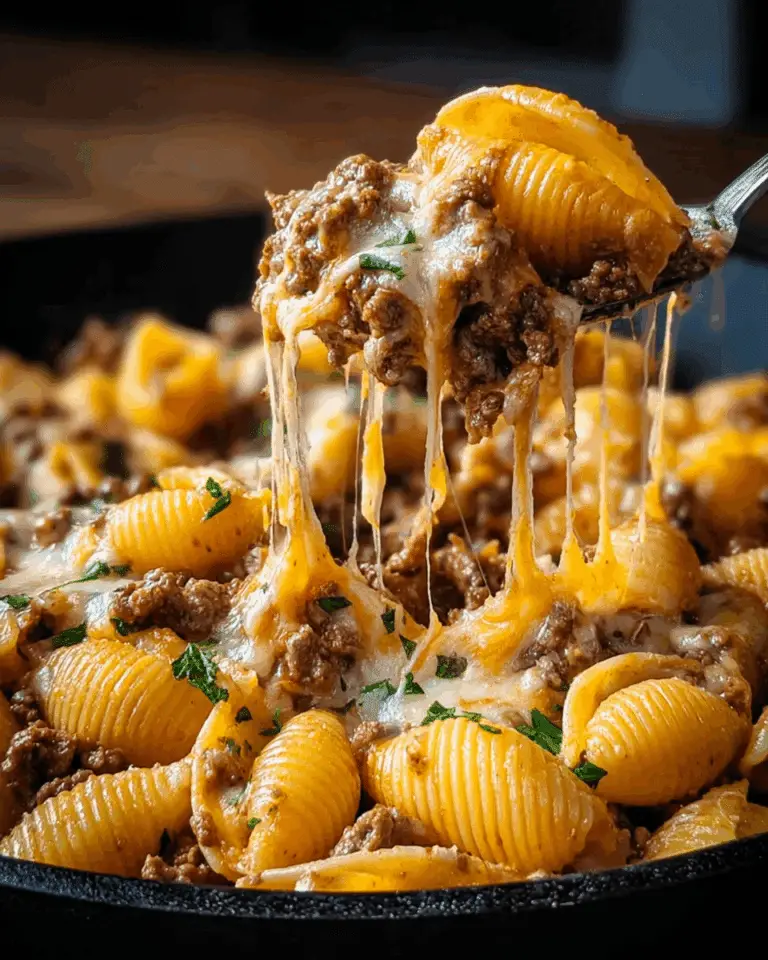 Crockpot Cheesy Ranch Beef Pasta Shells Recipe