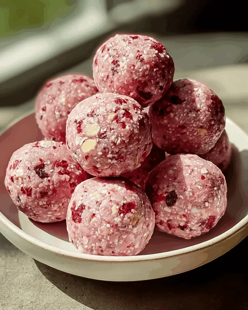 Healthy Strawberry Cheesecake Protein Balls Recipe