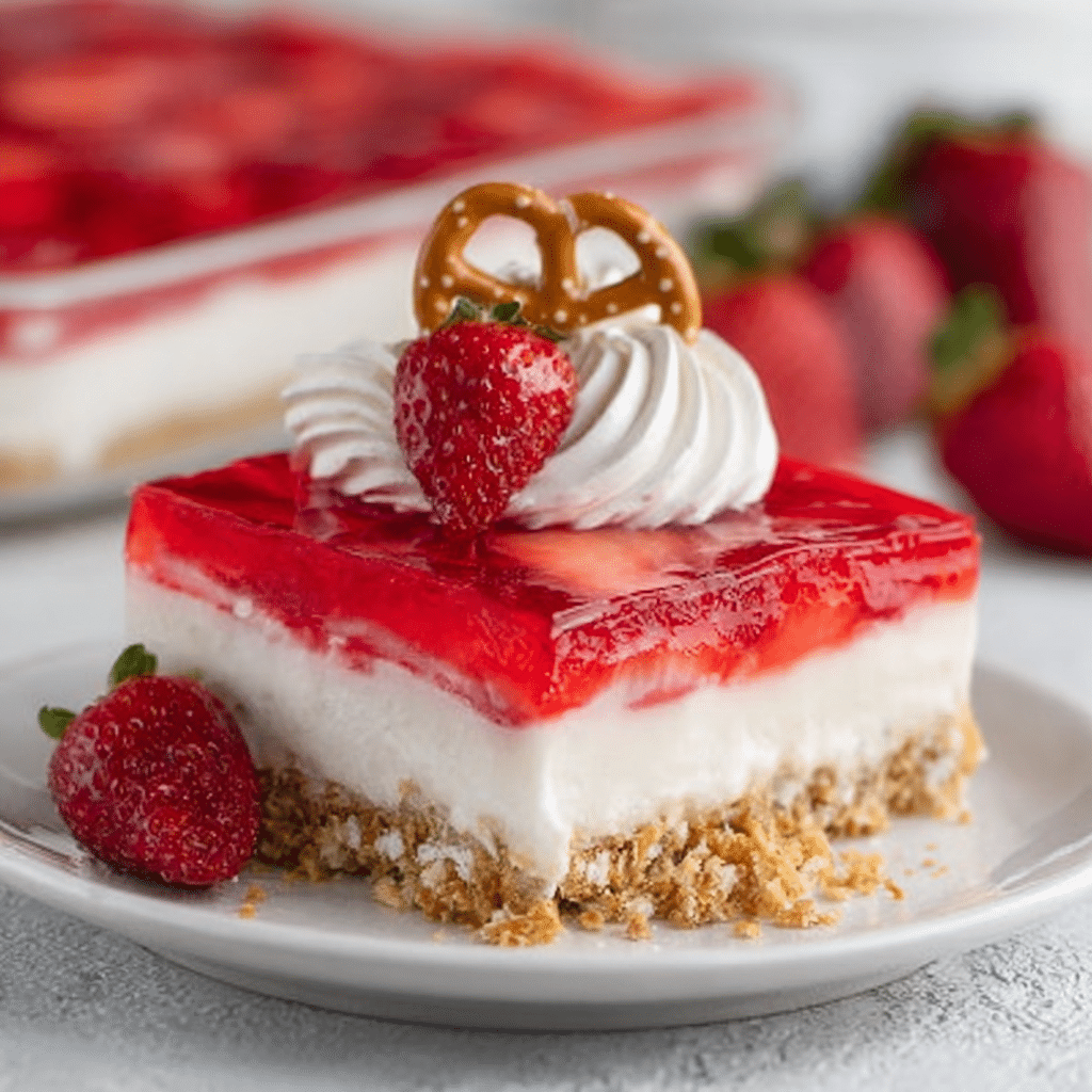 Strawberry Pretzel Salad Recipe - Recipe Image