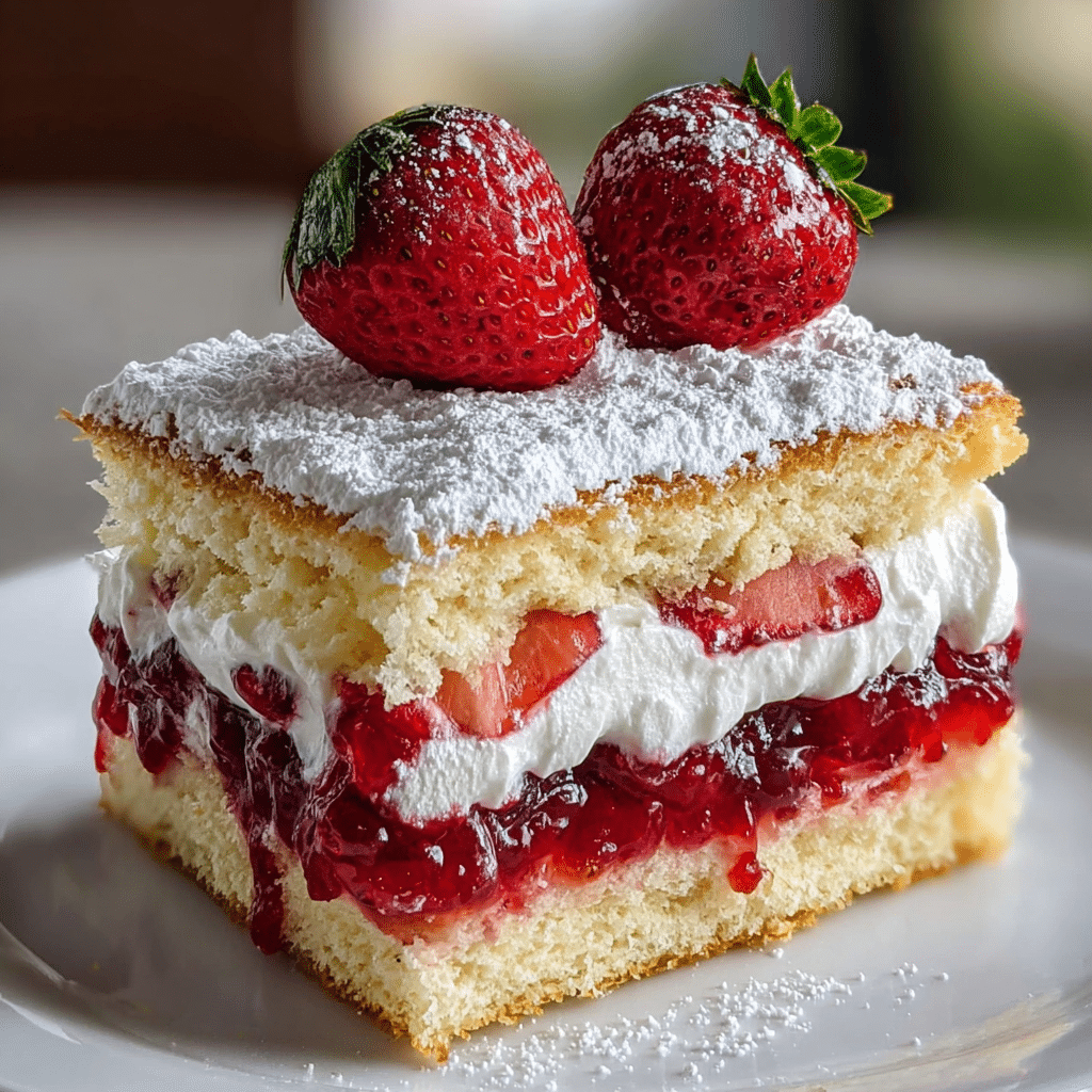 Strawberry Earthquake Cake Delight Recipe - Recipe Image