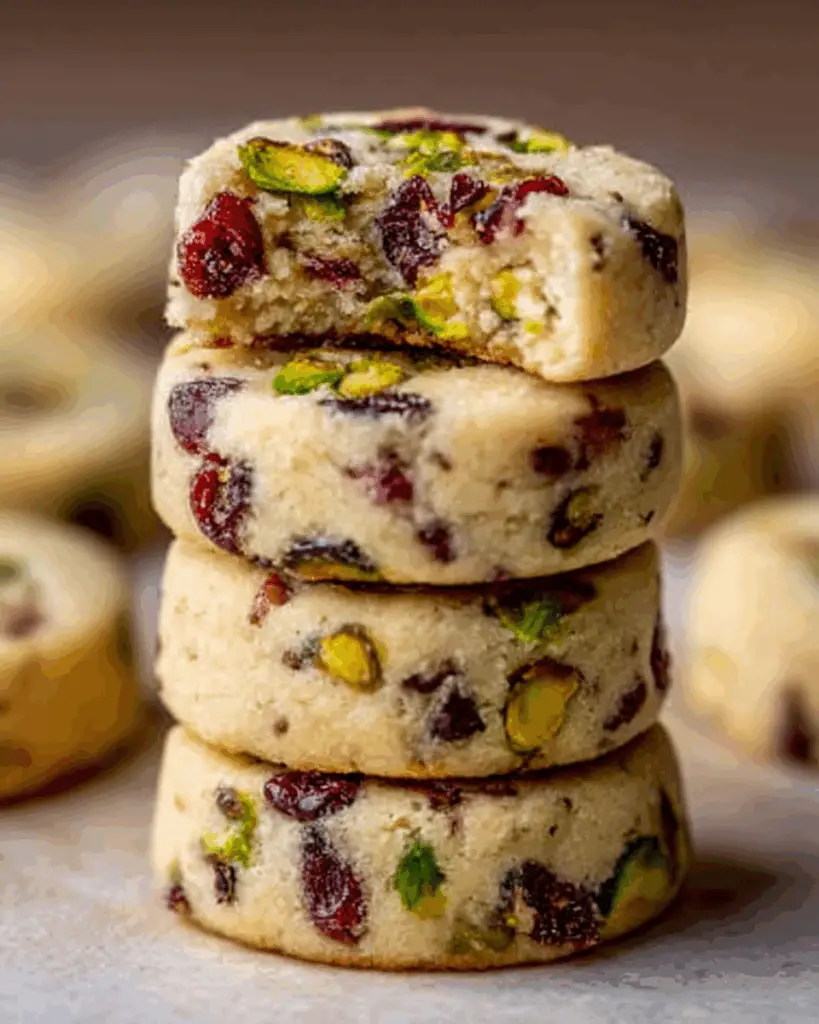 Cranberry Pistachio Shortbread Cookies Recipe