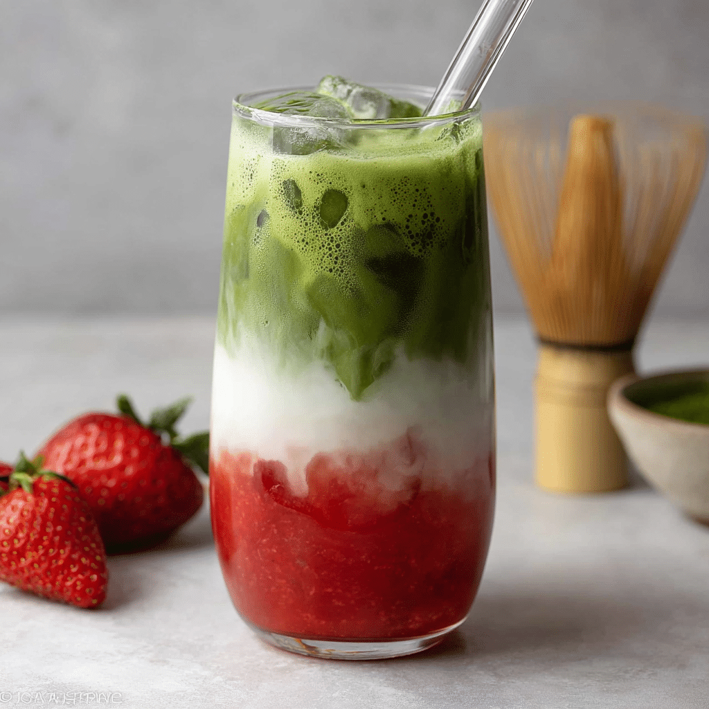 Strawberry Matcha Milk Recipe - Recipe Image