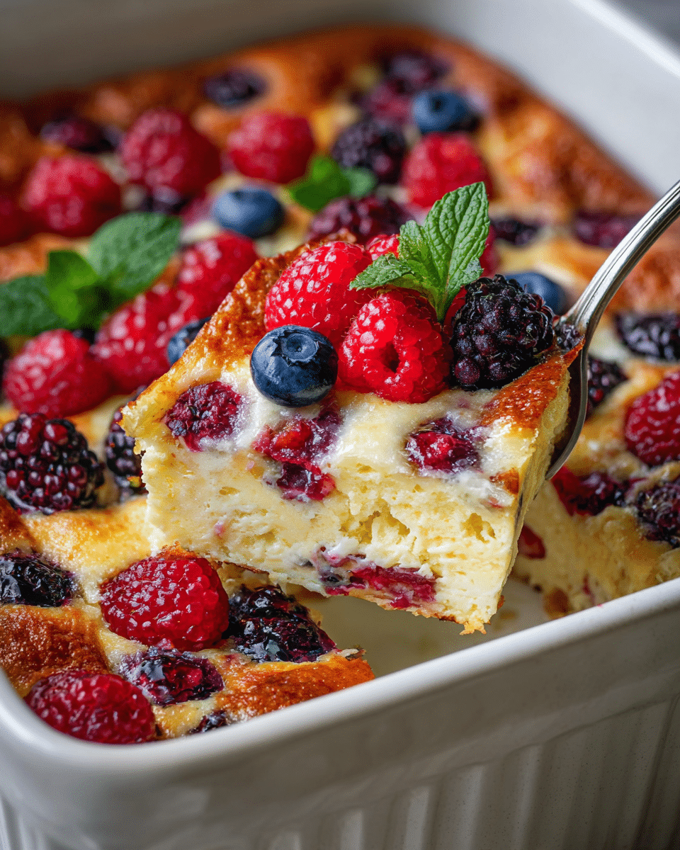 High Protein Triple Berry Bake Recipe