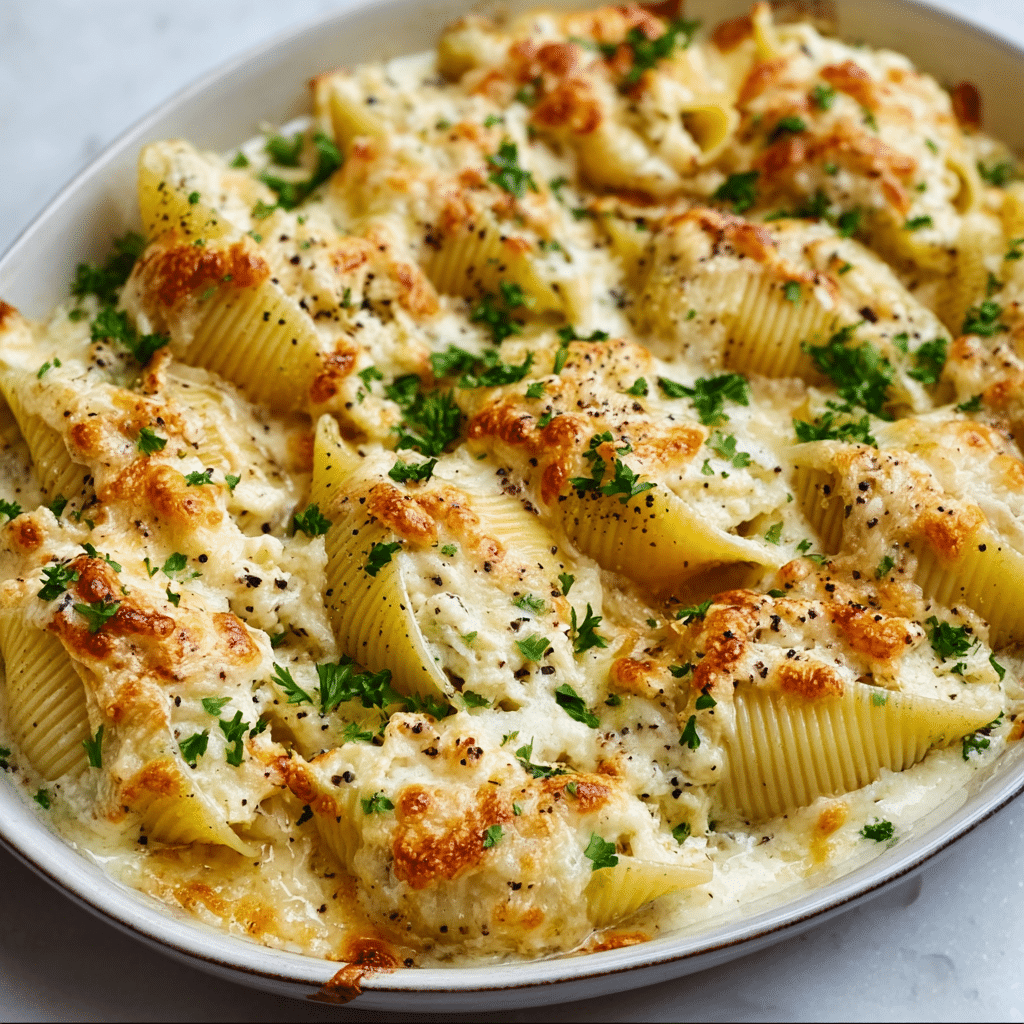 Million Dollar Chicken Alfredo Stuffed Shells Recipe - Recipe Image