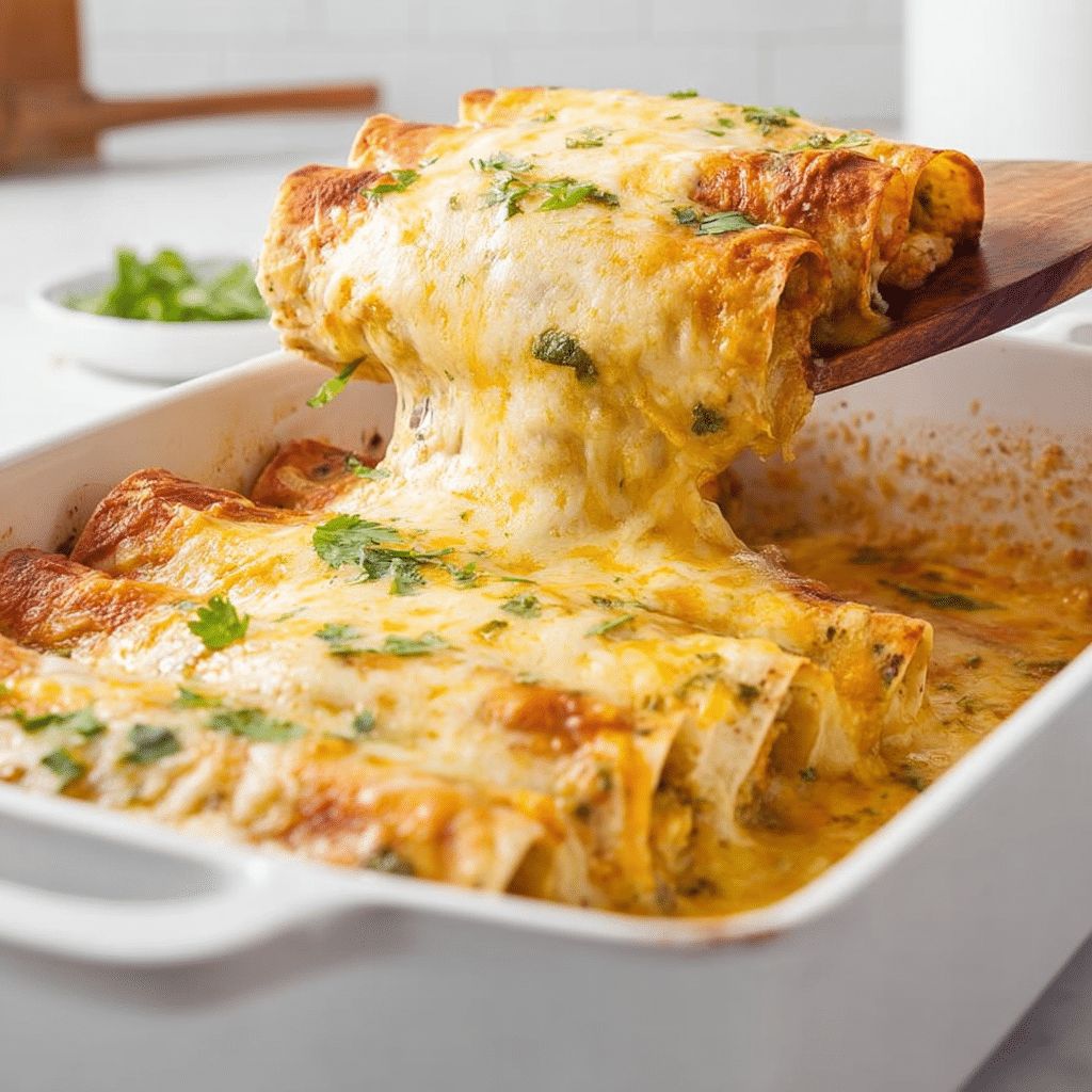 Salsa Verde Chicken Enchiladas Recipe - Recipe Image