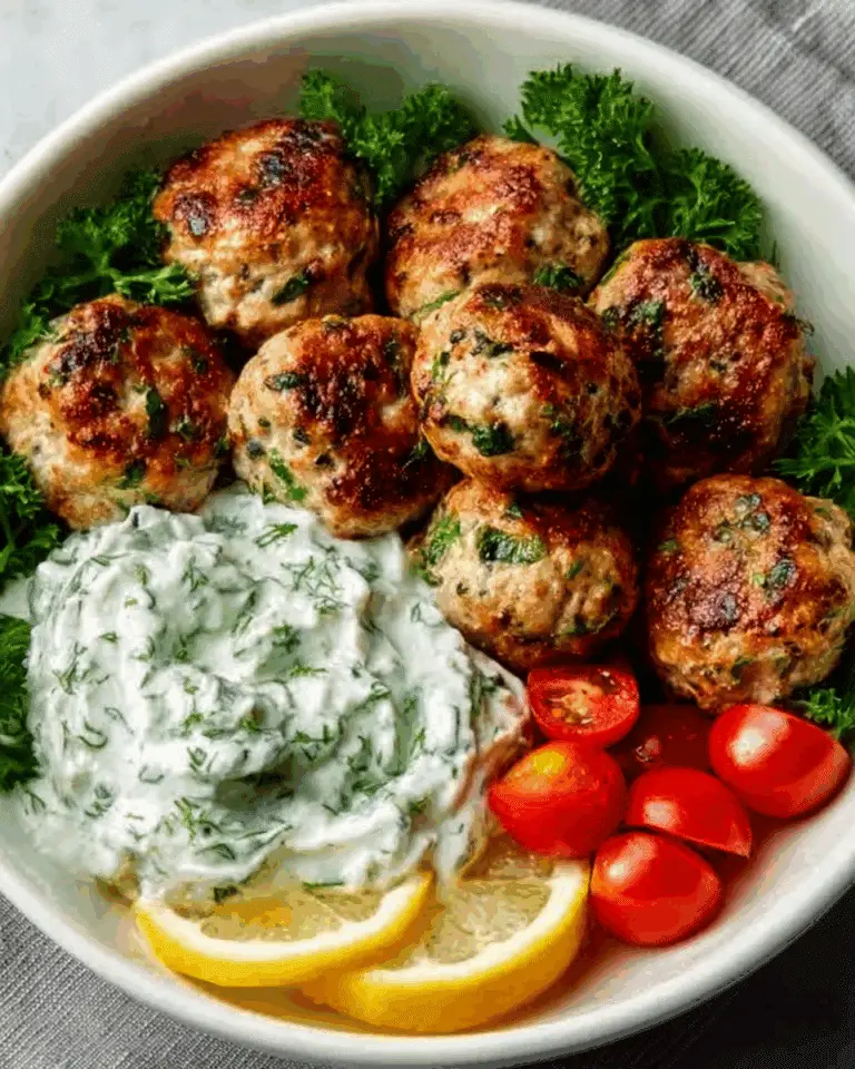 Greek Turkey Meatballs with Tzatziki Recipe