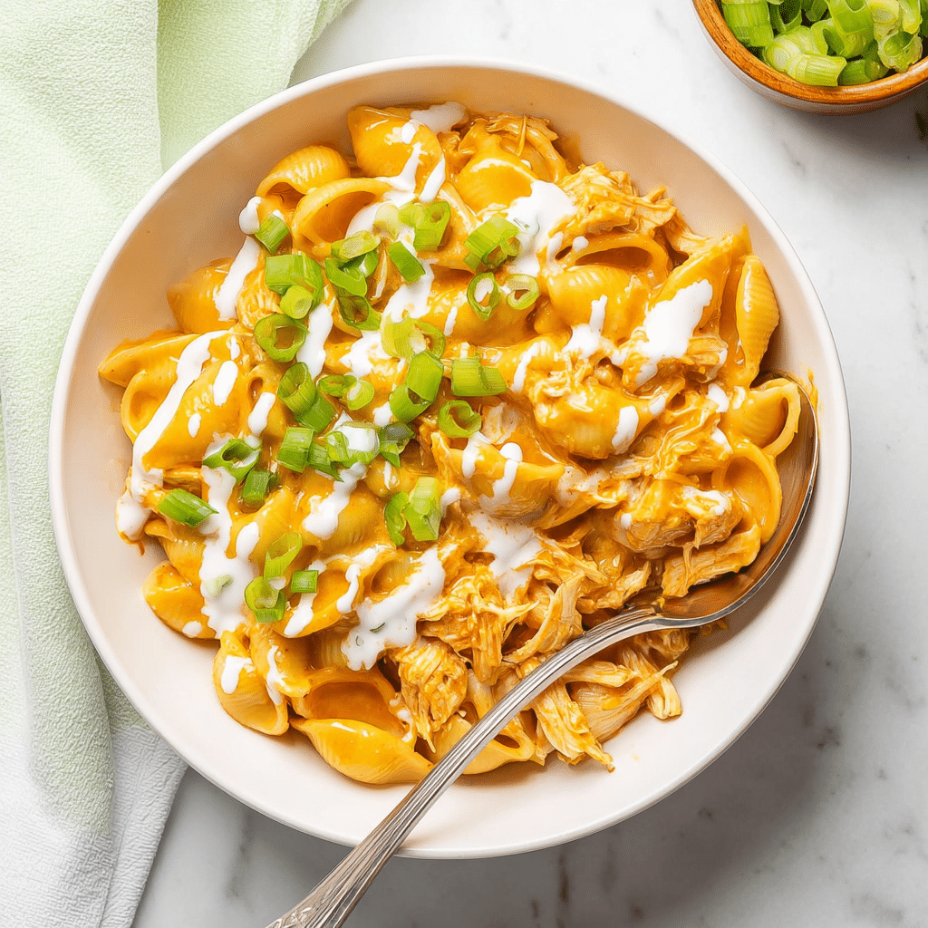 Slow Cooker Buffalo Chicken Mac & Cheese Recipe - Recipe Image