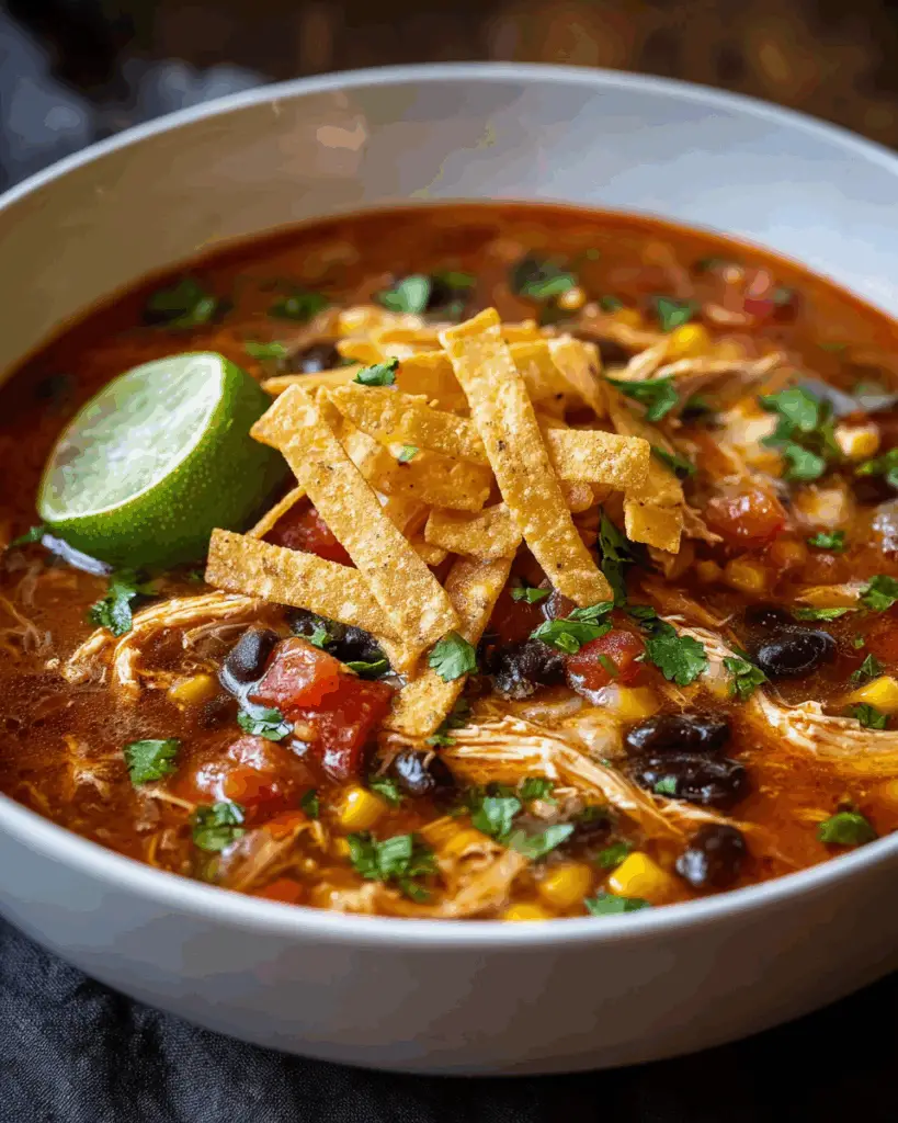 Crockpot Chicken Tortilla Soup Recipe