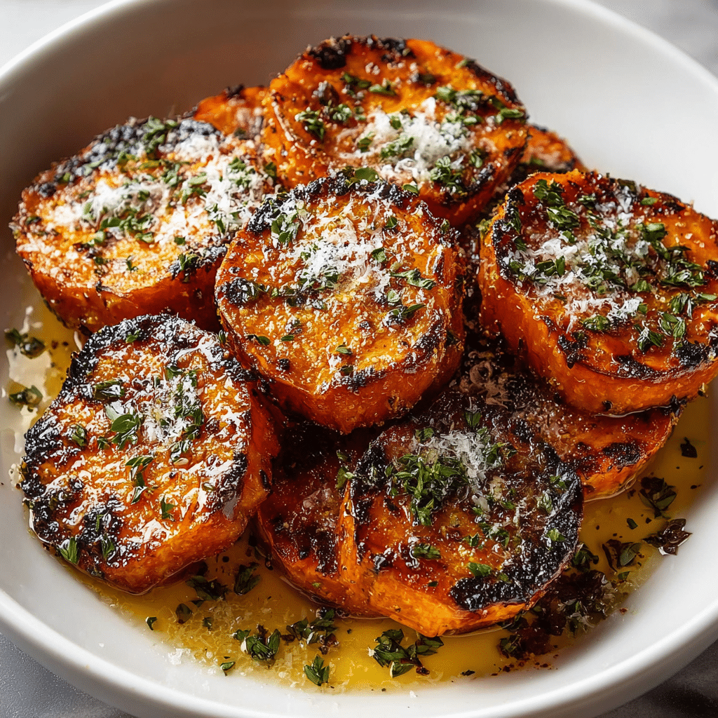 Garlic Parmesan Roasted Sweet Potatoes: The Ultimate Recipe - Recipe Image