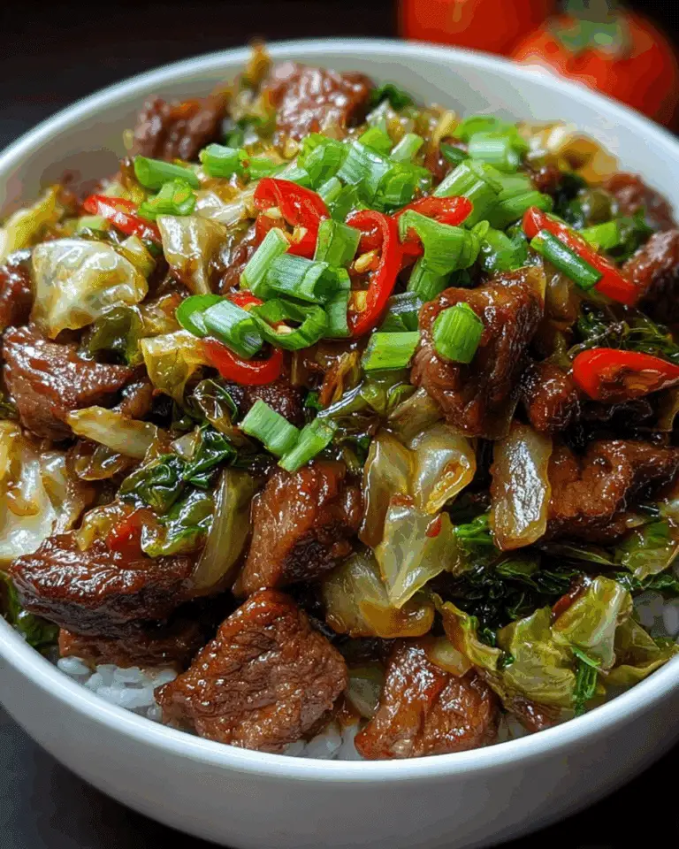 Meat with Crisp Cabbage in Garlic Sauce Recipe