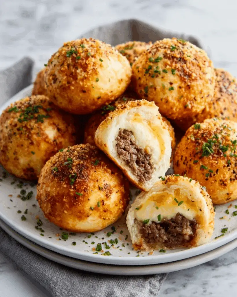 Garlic Parmesan Cheeseburger Bombs Recipe