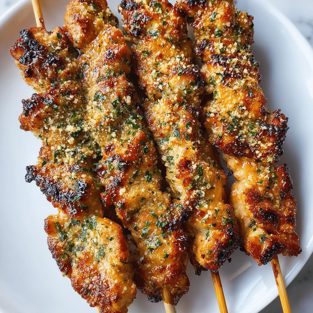 Easy Garlic Ranch Parmesan Chicken Kabobs Recipe - Recipe Image