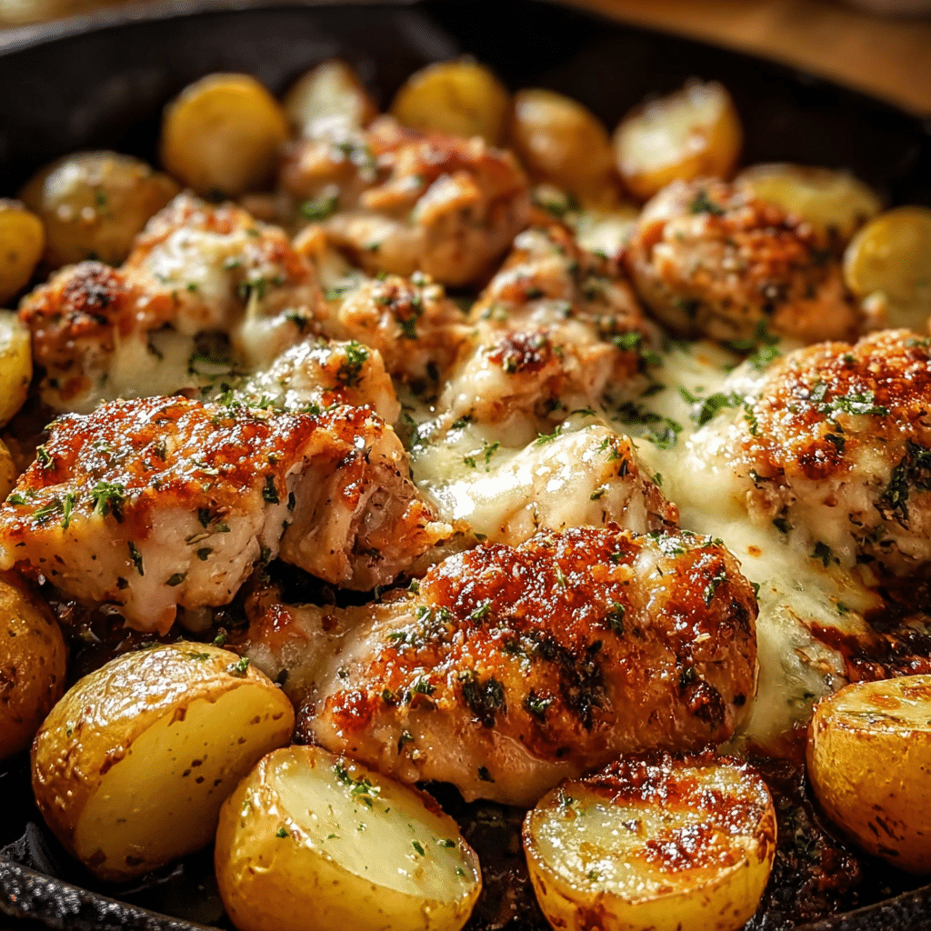 Garlic Parmesan Chicken and Potatoes (One-Pan Dinner) Recipe - Recipe Image