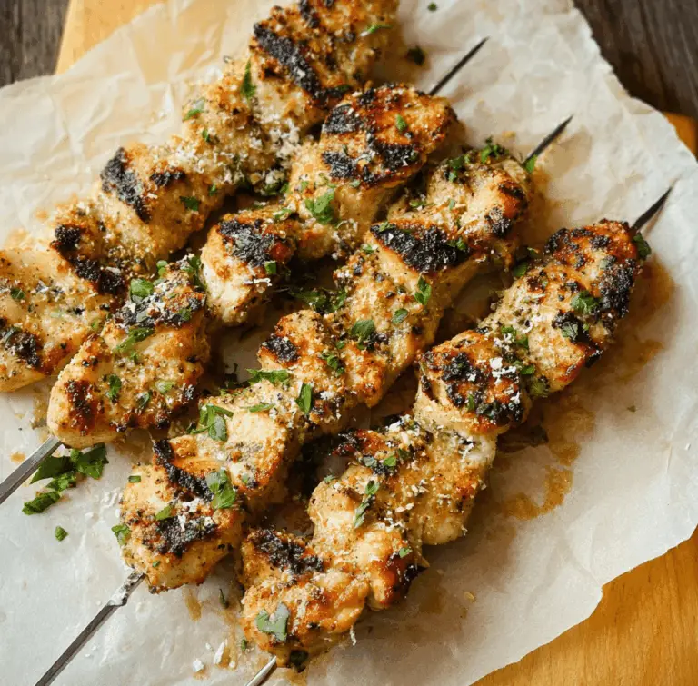 Easy Garlic Ranch Parmesan Chicken Kabobs Recipe