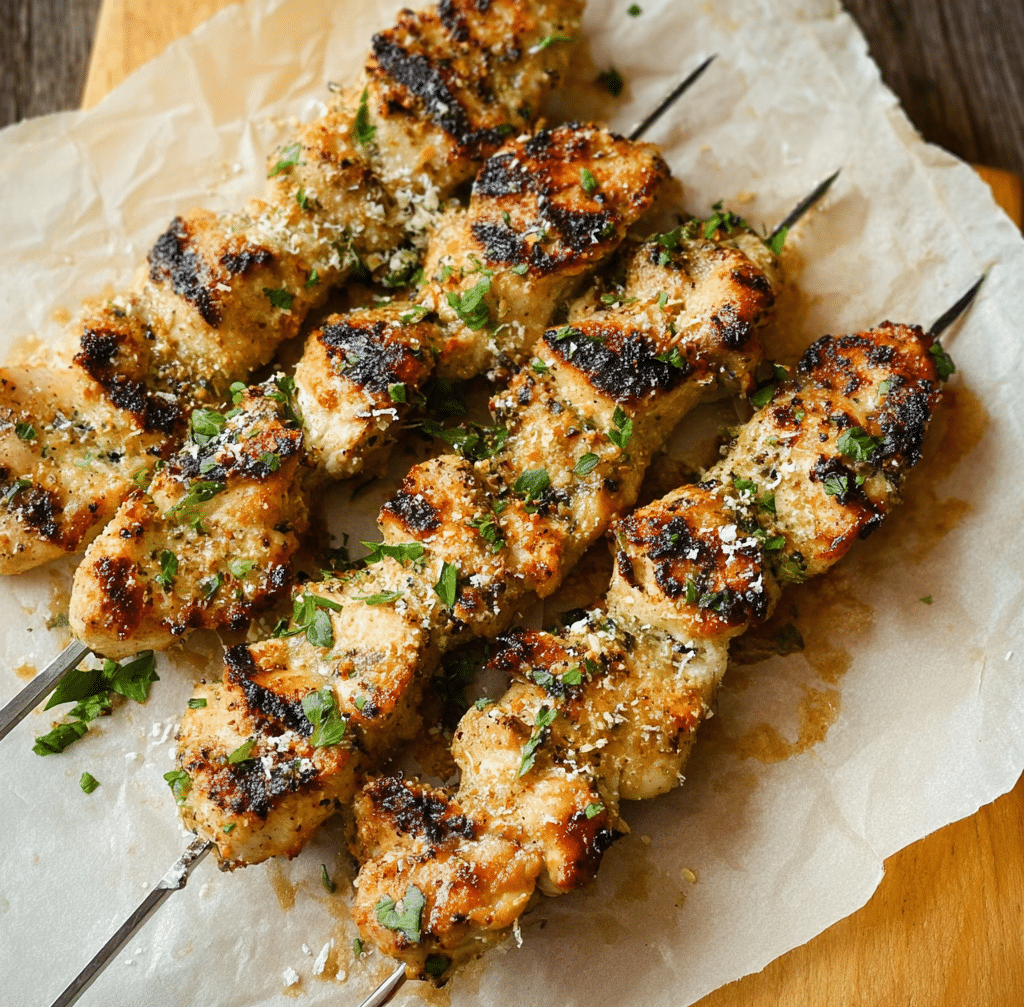 Easy Garlic Ranch Parmesan Chicken Kabobs Recipe 4 Easy Garlic Ranch Parmesan Chicken Kabobs Recipe