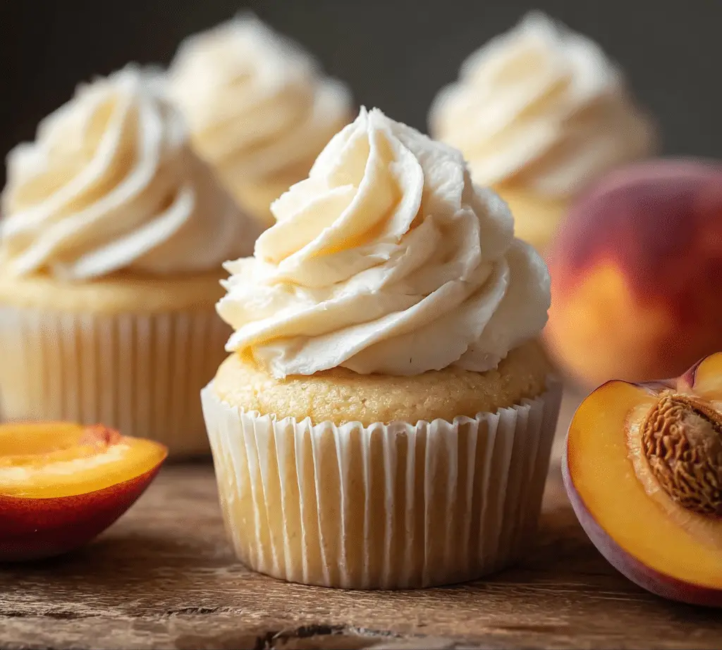 Honey Peach Cupcakes with Cream Cheese Bliss 5 HONEY PEACH CREAM CHEESE CUPCAKES Recipe