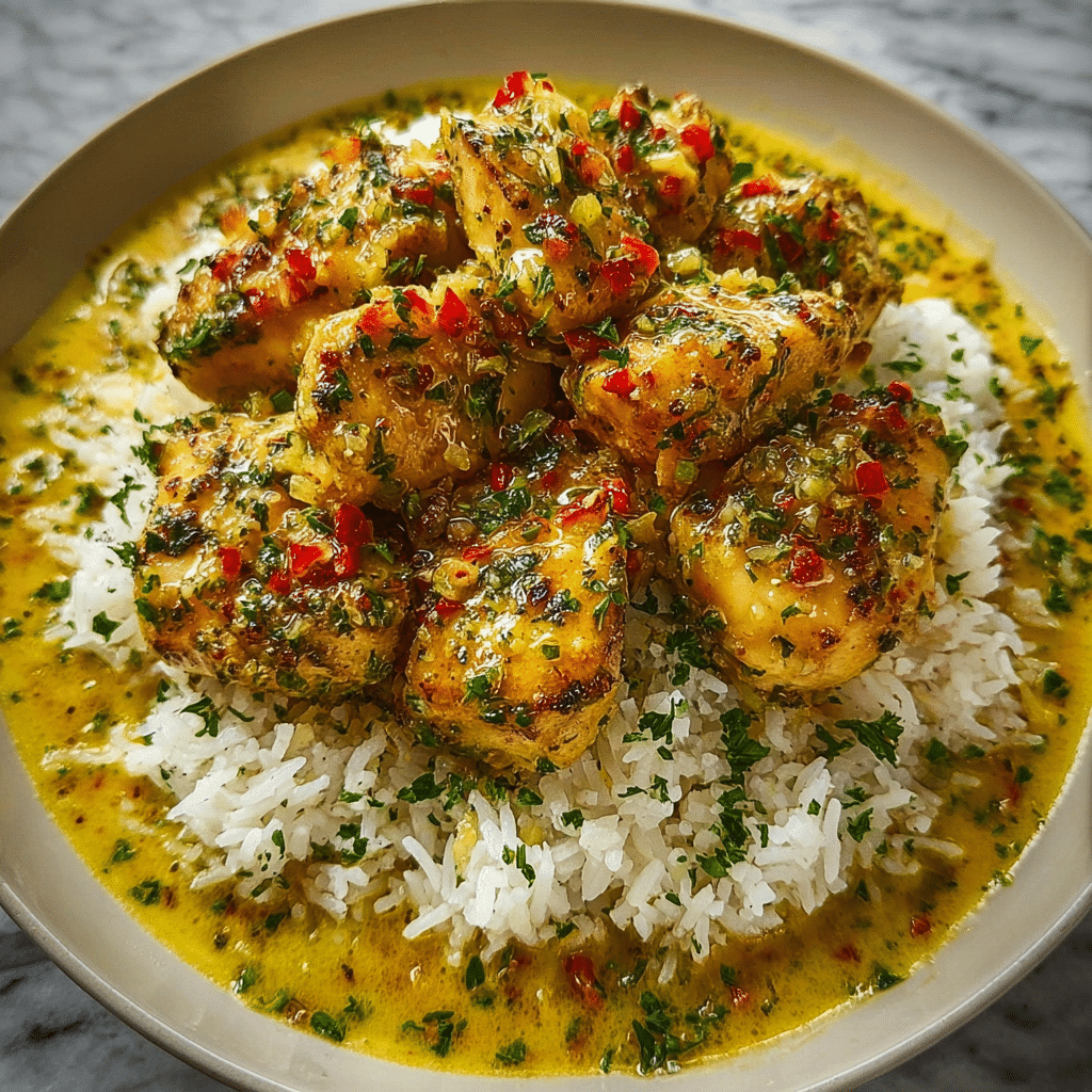 Chicken Scampi with Creamy Garlic Parmesan Rice Recipe - Recipe Image