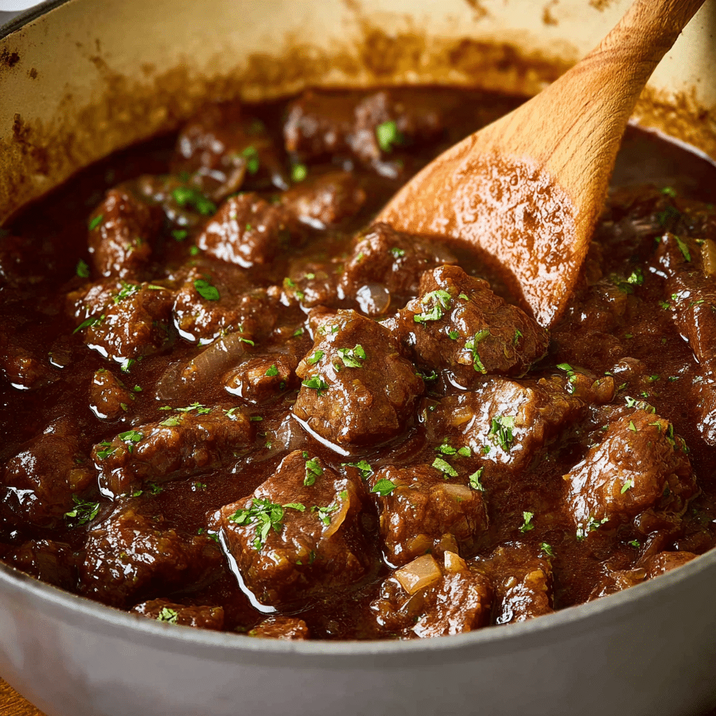 SIRLOIN TIPS IN GRAVY – EASY HALAL BEEF DINNER RECIPE - Recipe Image