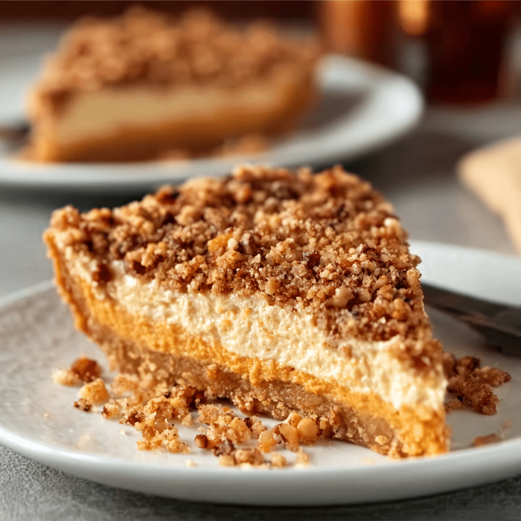 Sweet Potato Pie with Pecan Praline Crunch Recipe - Recipe Image