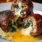 Spinach Garlic Mozzarella Meatballs Recipe