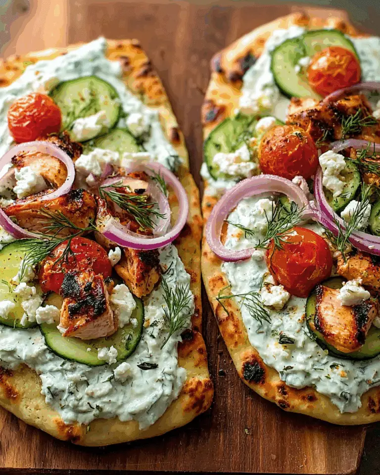 TZATZIKI CHICKEN & VEGGIE NAAN PIZZA Recipe