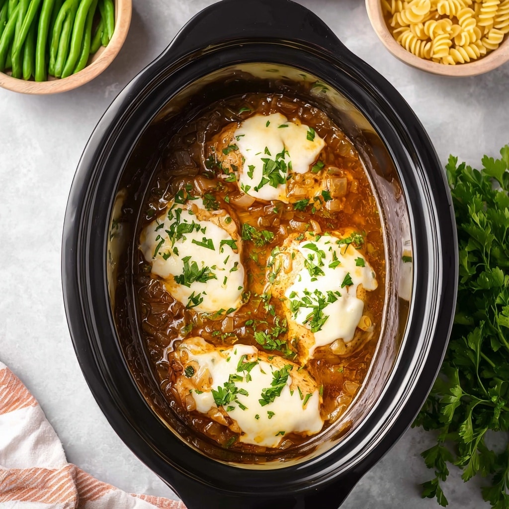 Crock Pot French Onion Chicken Recipe - Recipe Image