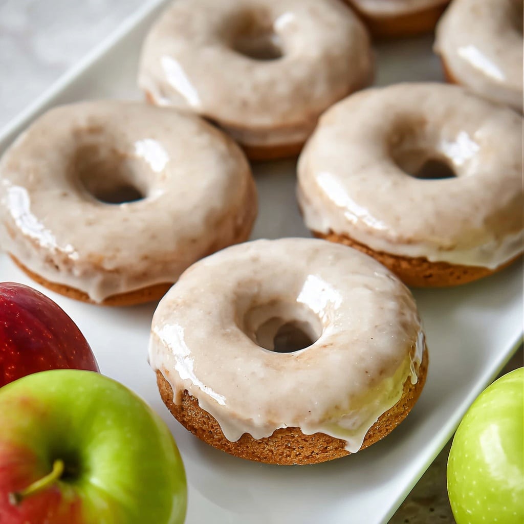 Baked Apple Cider Doughnuts with Cinnamon Maple Glaze Recipe - Recipe Image