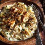 Crockpot Creamy French Onion Chicken and Orzo Recipe