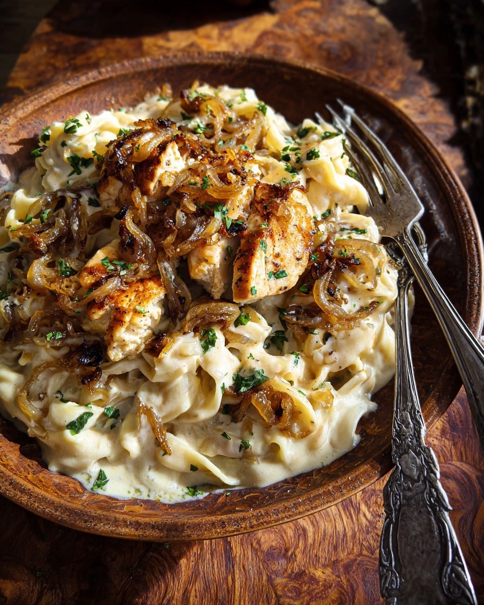 Crockpot Creamy French Onion Chicken and Orzo Recipe