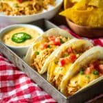 Slow Cooker Queso Chicken Tacos Recipe