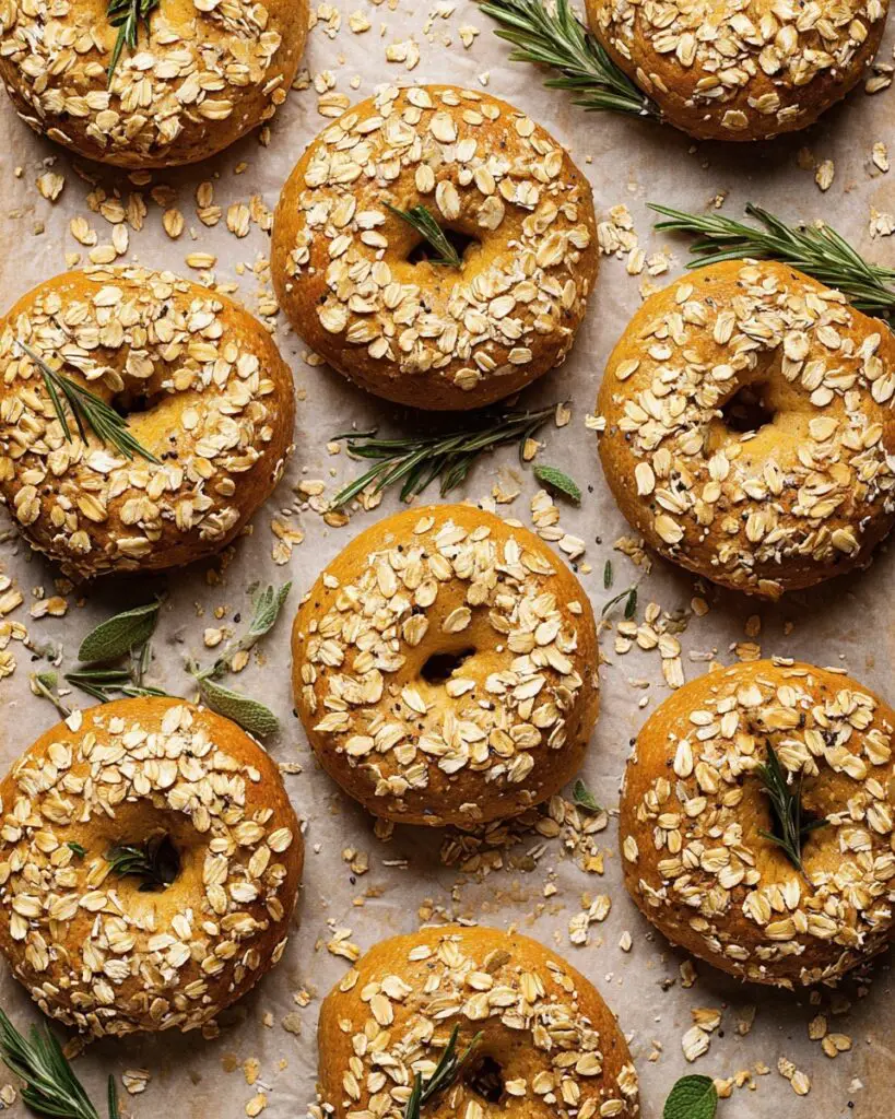 Homemade Pumpkin Oat Bagels Recipe