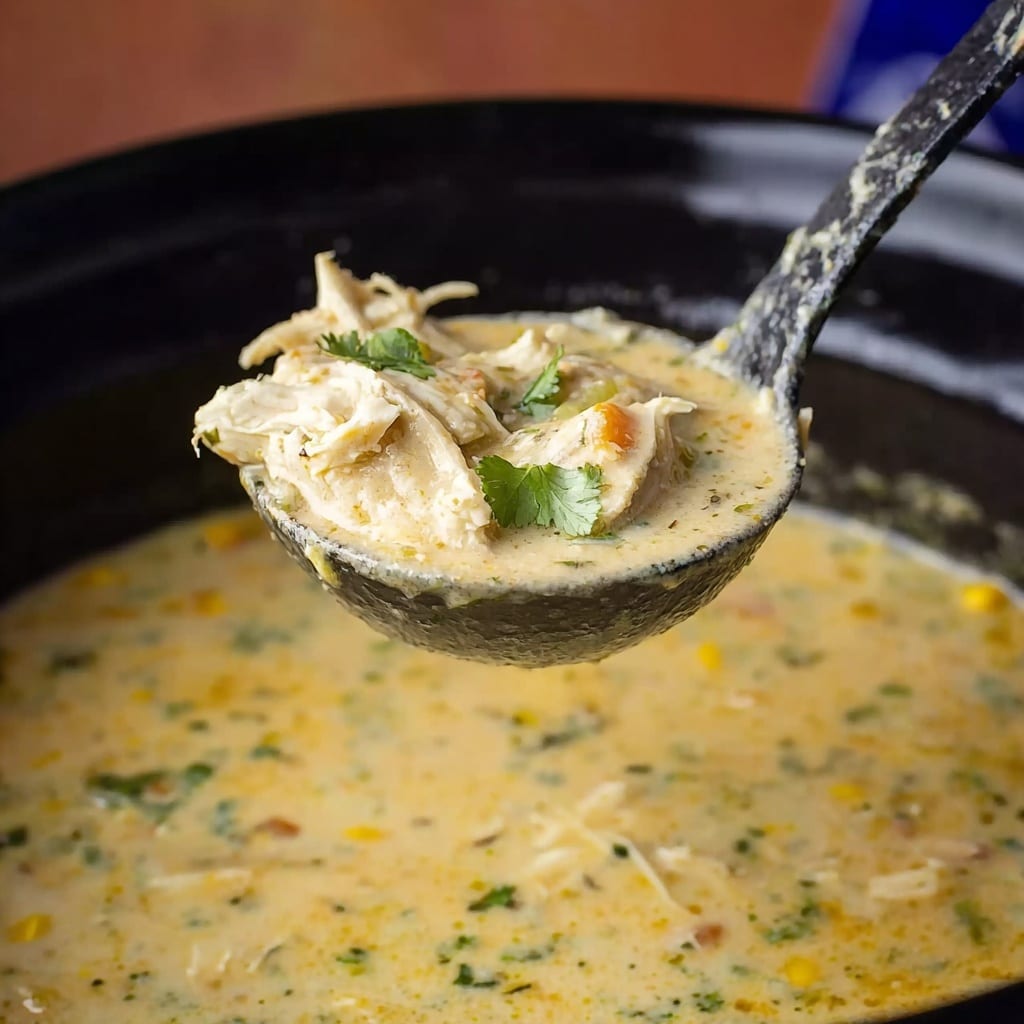 Creamy Green Chili Tortilla Soup Recipe - Recipe Image