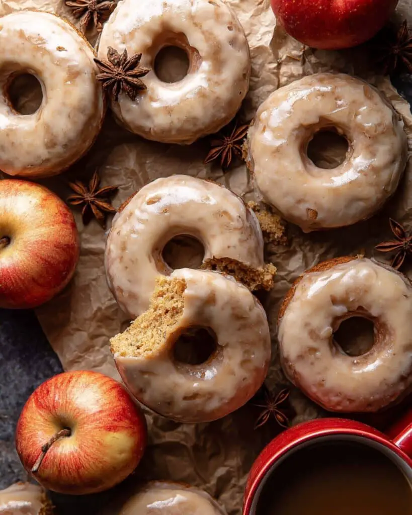 Baked Apple Cider Doughnuts with Cinnamon Maple Glaze Recipe