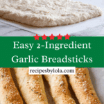 2 Ingredient Dough Garlic Breadsticks Recipe