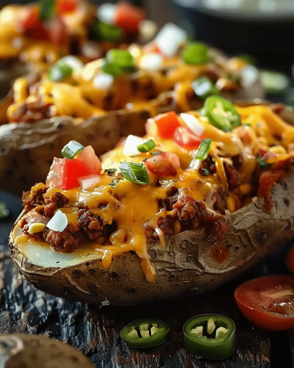 Taco Loaded Baked Potatoes Recipe