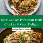 Slow Cooker Parmesan Herb Chicken Orzo Recipe