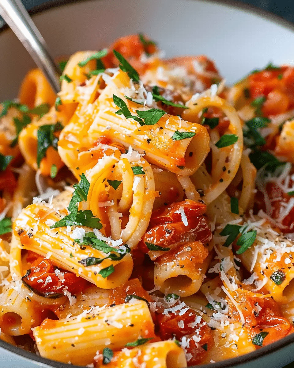 Easy Roasted Tomato Garlic Pasta Recipe