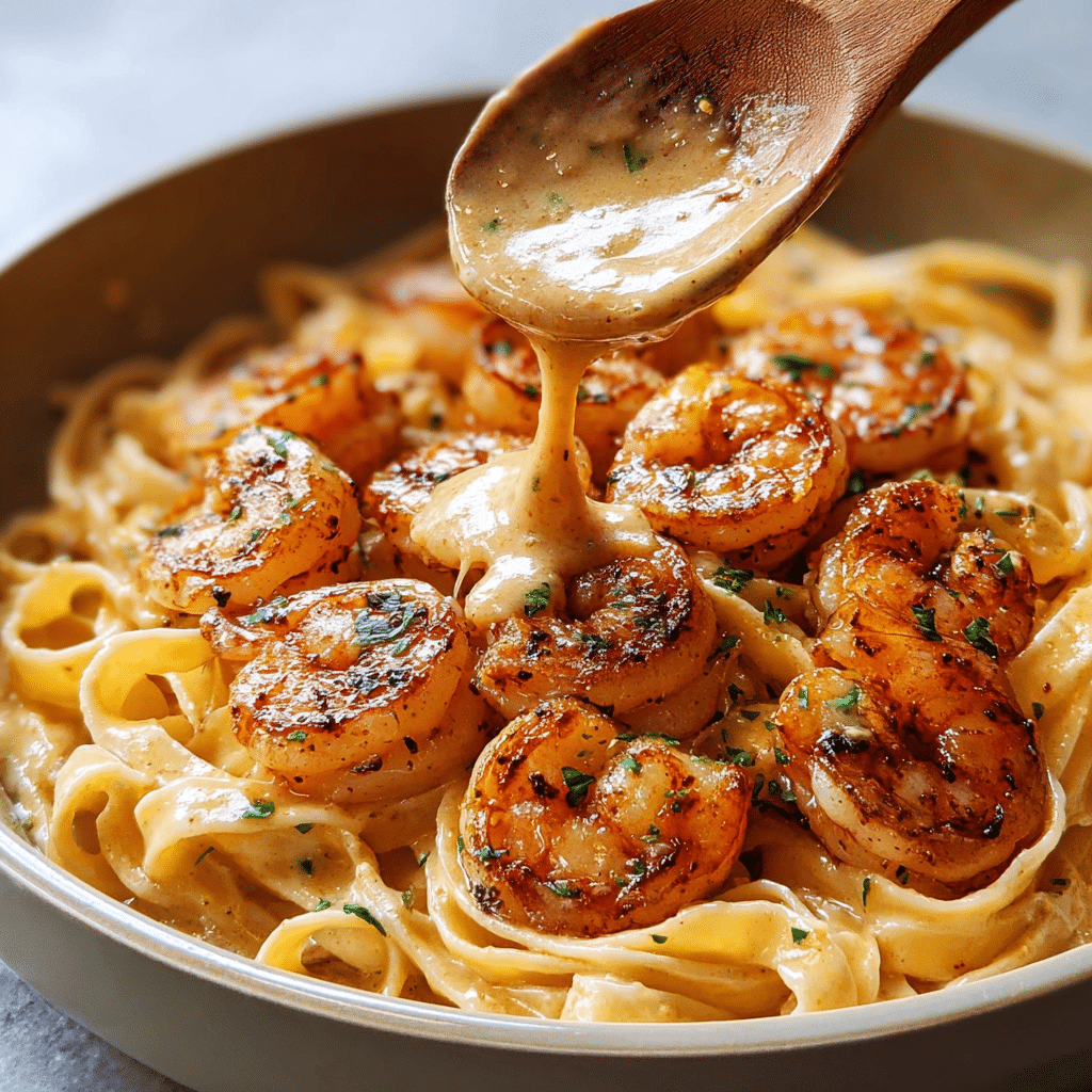 Cajun Shrimp Alfredo Pasta Recipe - Recipe Image