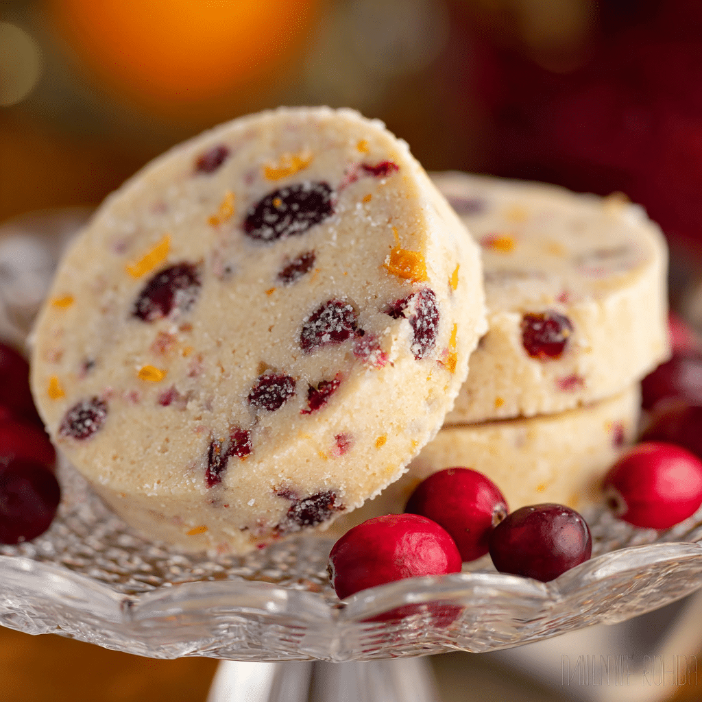 Cranberry Orange Shortbread Cookies Recipe - Recipe Image