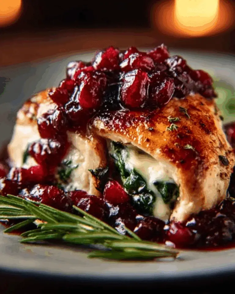 Cranberry and Spinach Stuffed Chicken Breasts with Brie Recipe