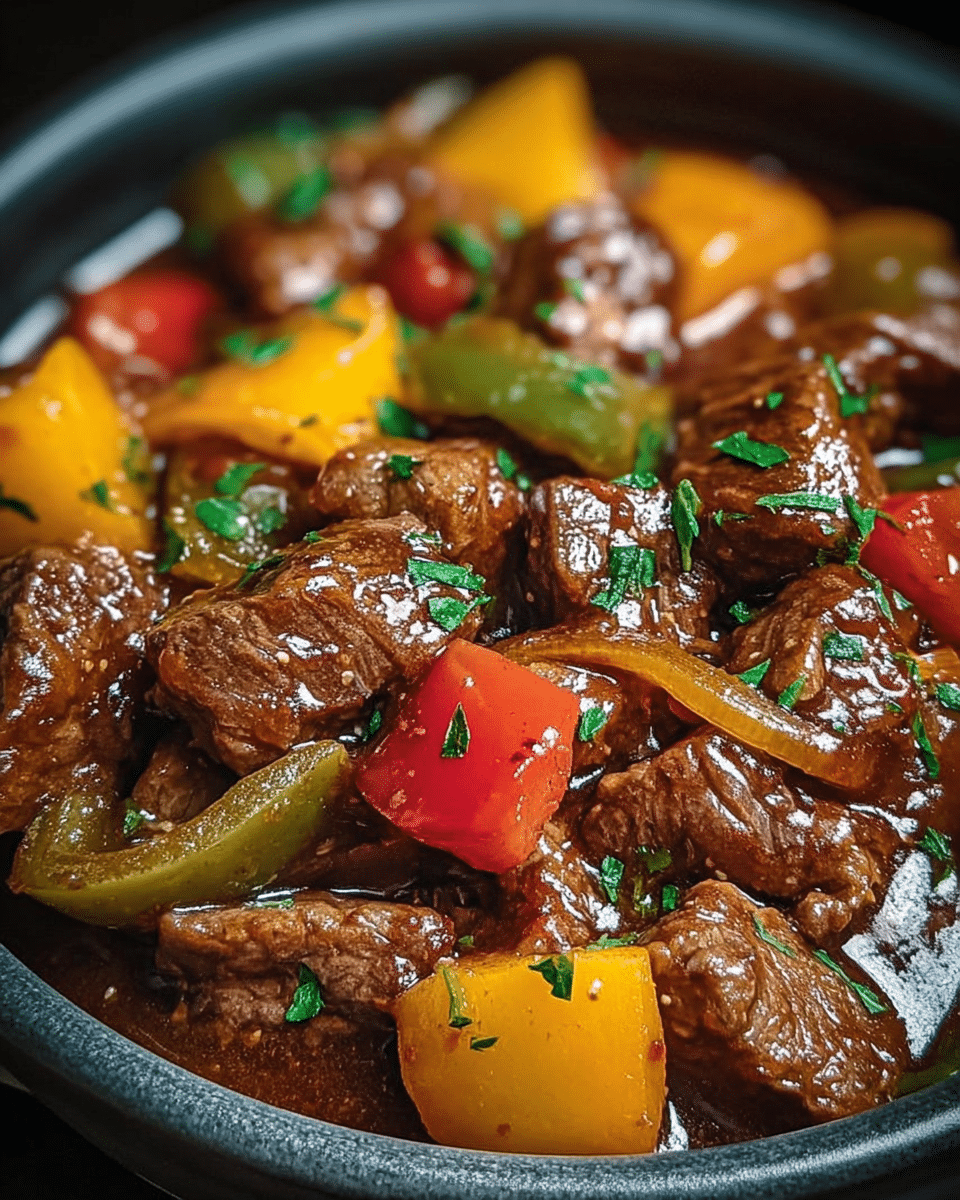 Slow Cooker Pepper Steak Recipe