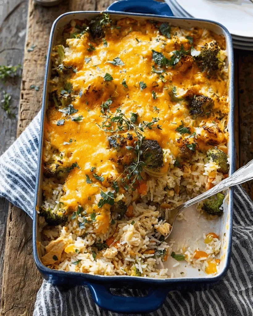 Broccoli Cheddar Chicken and Rice Casserole Recipe