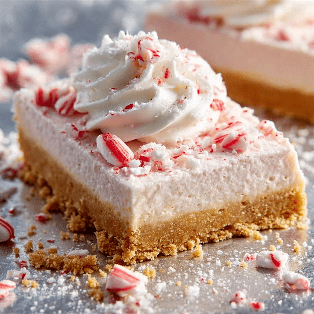 No-Bake Peppermint Cheesecake Bars Recipe - Recipe Image