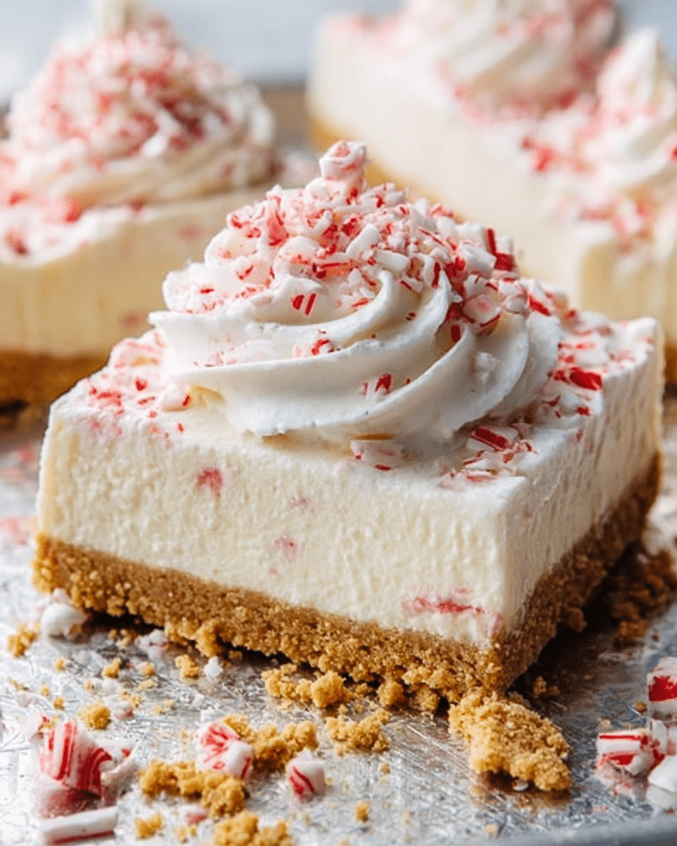 No-Bake Peppermint Cheesecake Bars Recipe