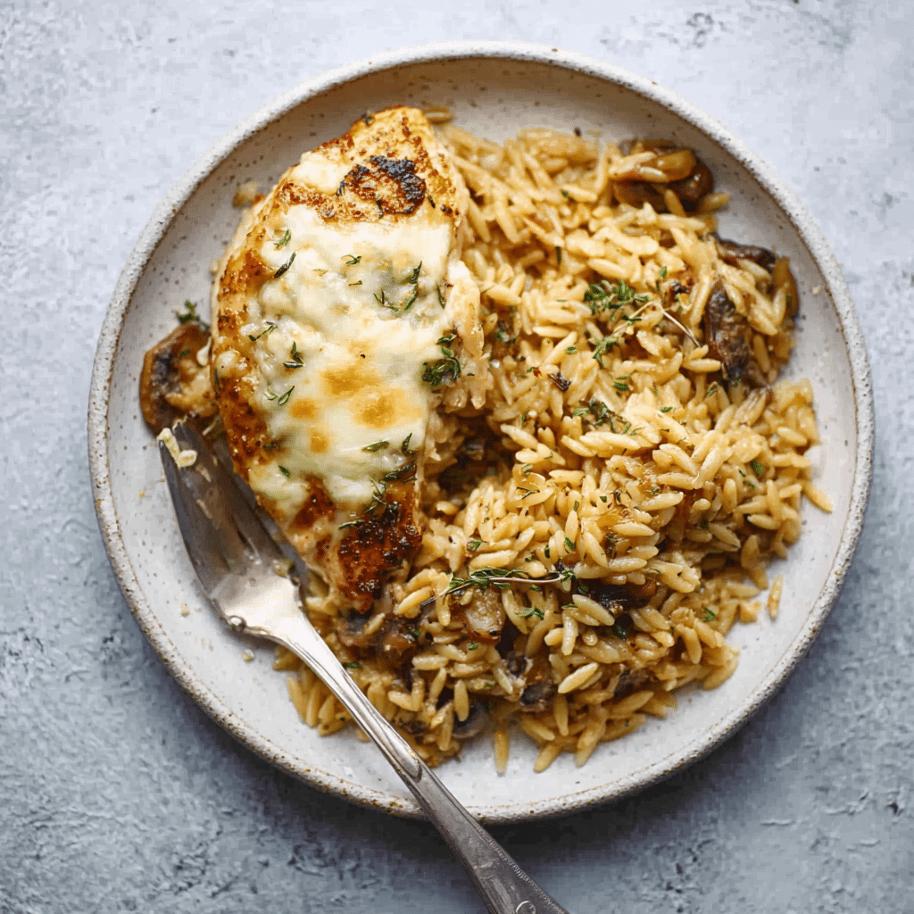 Slow Cooker Parmesan Herb Chicken Orzo Recipe - Recipe Image