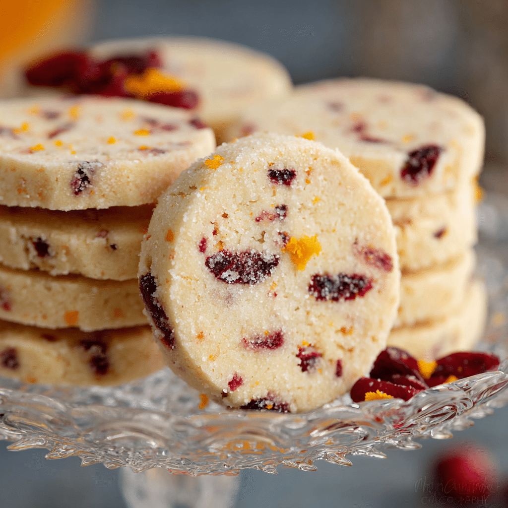 Cranberry Orange Shortbread Cookies Recipe - Recipe Image